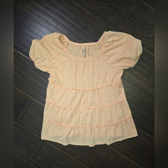 Wonder Nation Girls Tiered Flowy Babydoll Top Peach Orange XL - Picture 8 of 8